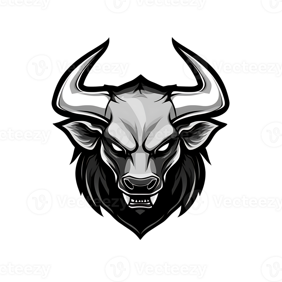 Custom Bull Head Logo Design with Sharp Details png
