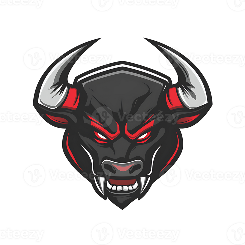 Angry Bull Head Emblem Logo with Sharp Details png