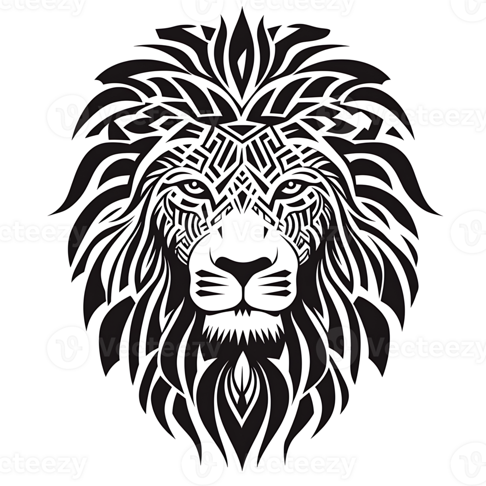 Lion Head Logo with Intricate Patterns png