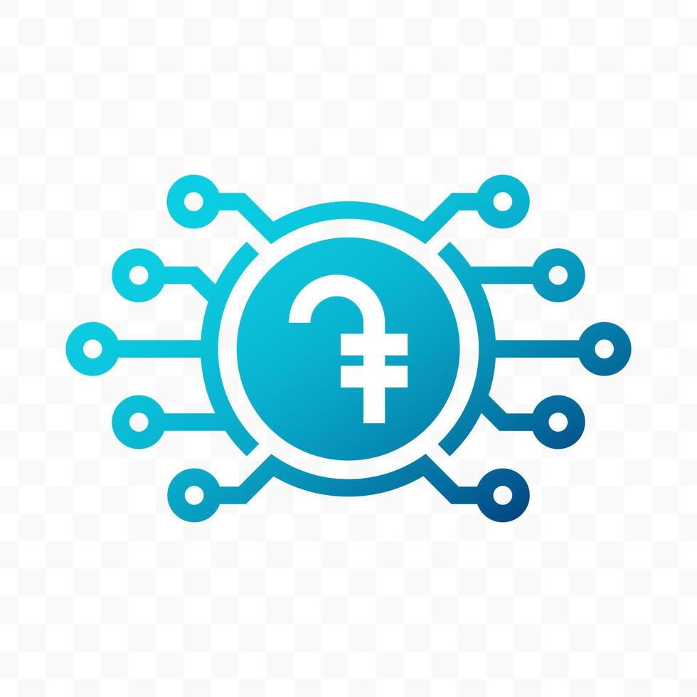 illustration of Armenian dram digital currency icon in blue color vector