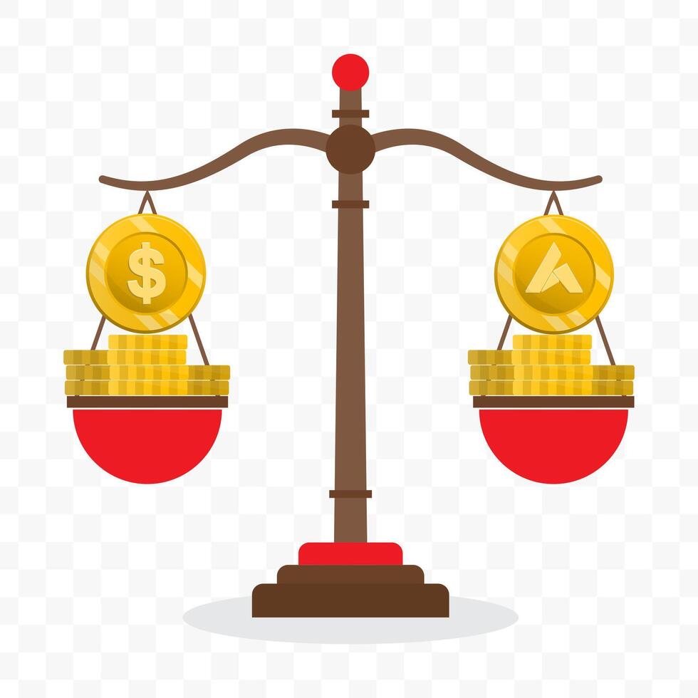 Illustration of dollar currency scale with Ardor currency. Simple design vector