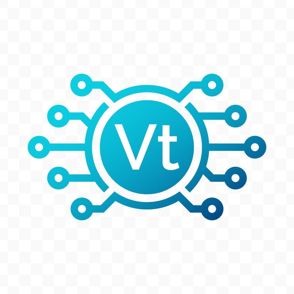illustration of Vanuatu Vatu digital currency icon in blue color vector