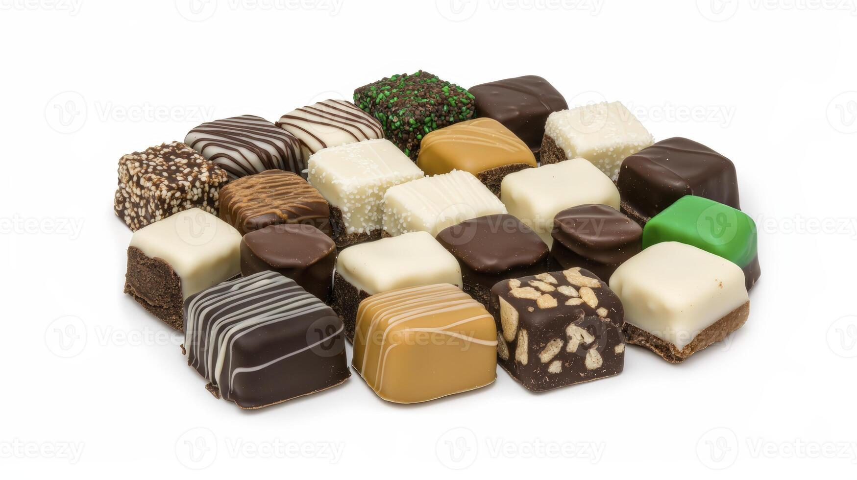 Artisan Chocolate Collection A Flat Lay of Assorted Flavors photo