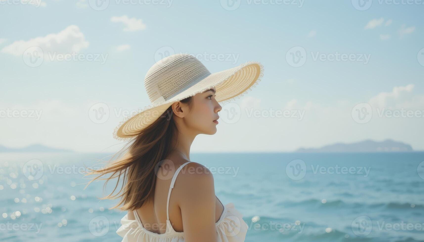 Relaxing Woman by the Sea photo