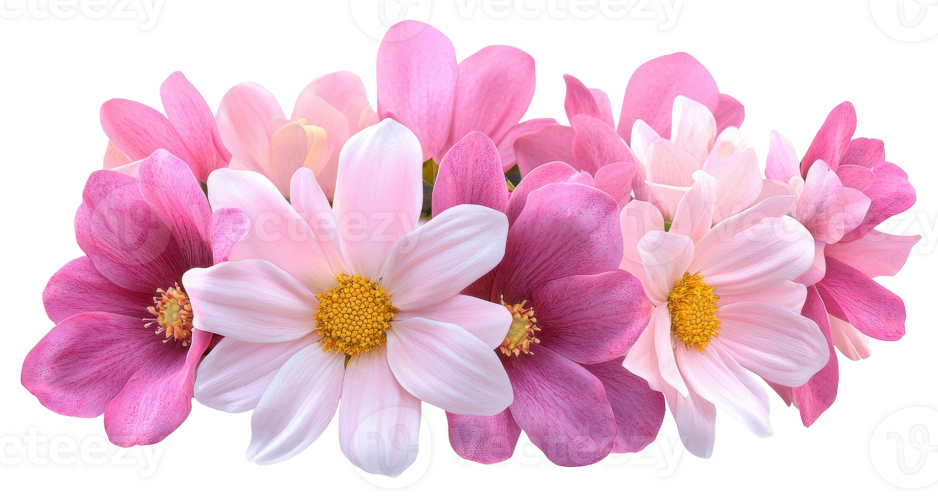 Delicate Pink and White Flowers Close up Floral Arrangement Spring Blooms Botanical Photography png