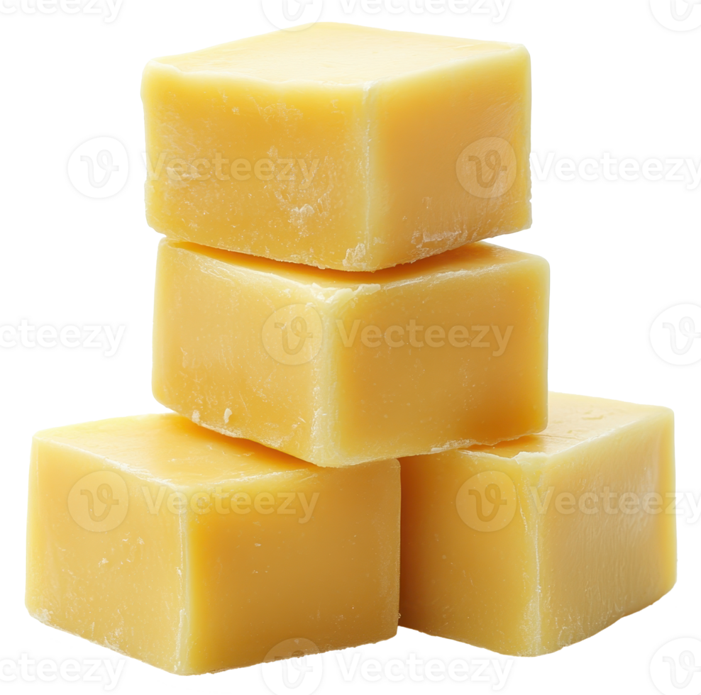 Stack of Four Golden Yellow Handmade Soap Bars Organic Natural Fragrant Luxurious png