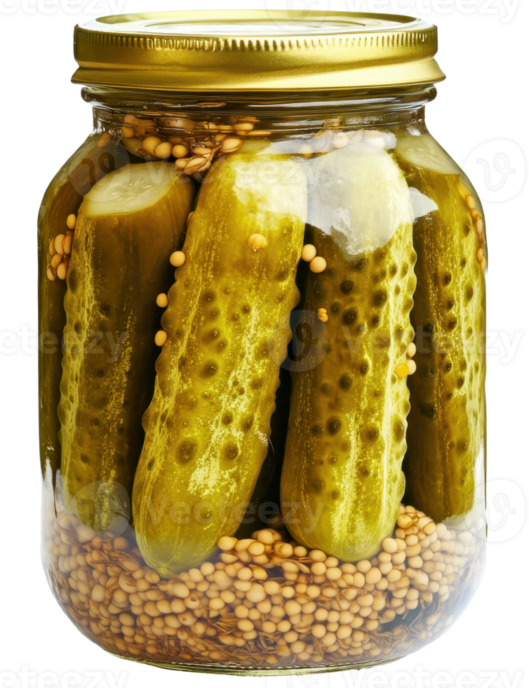 Delicious Dill Pickles in Jar Homemade Brined Cucumbers Crunchy and Tangy Gourmet Food Photography png