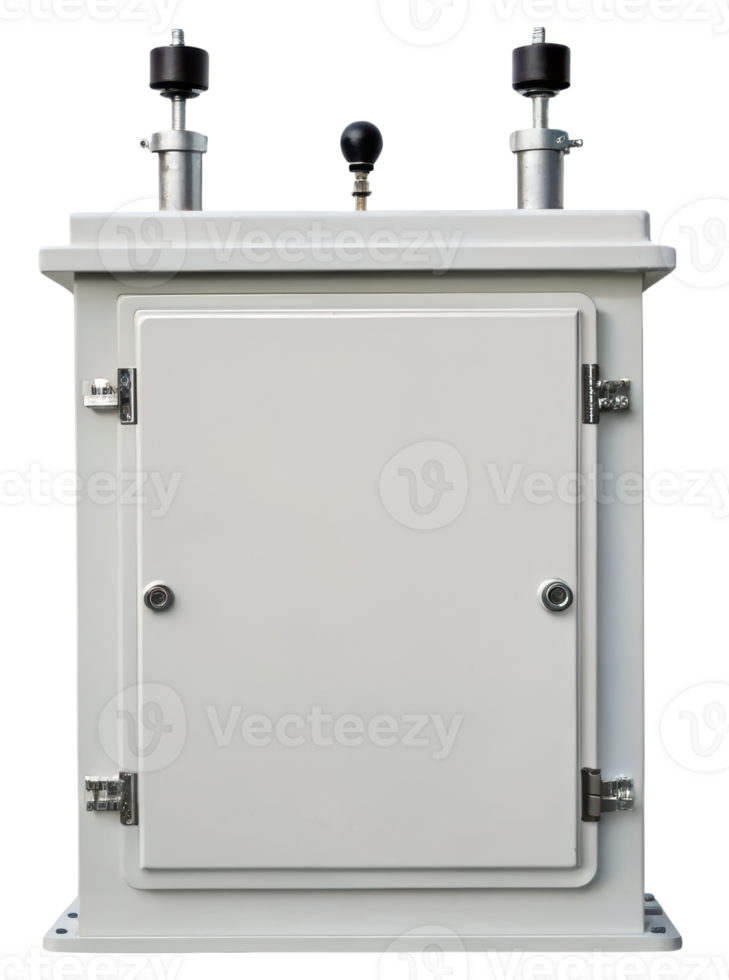Sleek gray utility box designed for outdoor use on a transparent background png