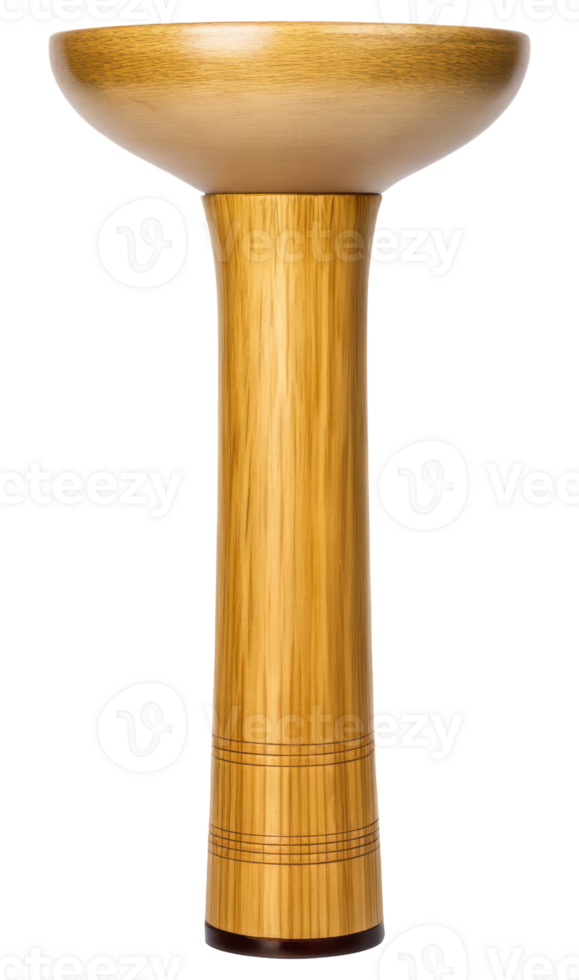 Stylish wooden stand for displaying decorative items on a transparent background png