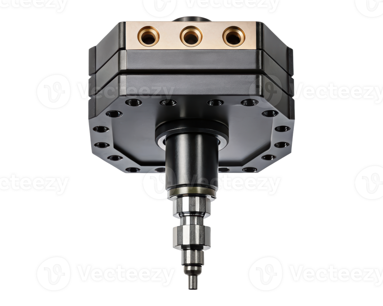 High-precision industrial injector for fluid control on a transparent background png