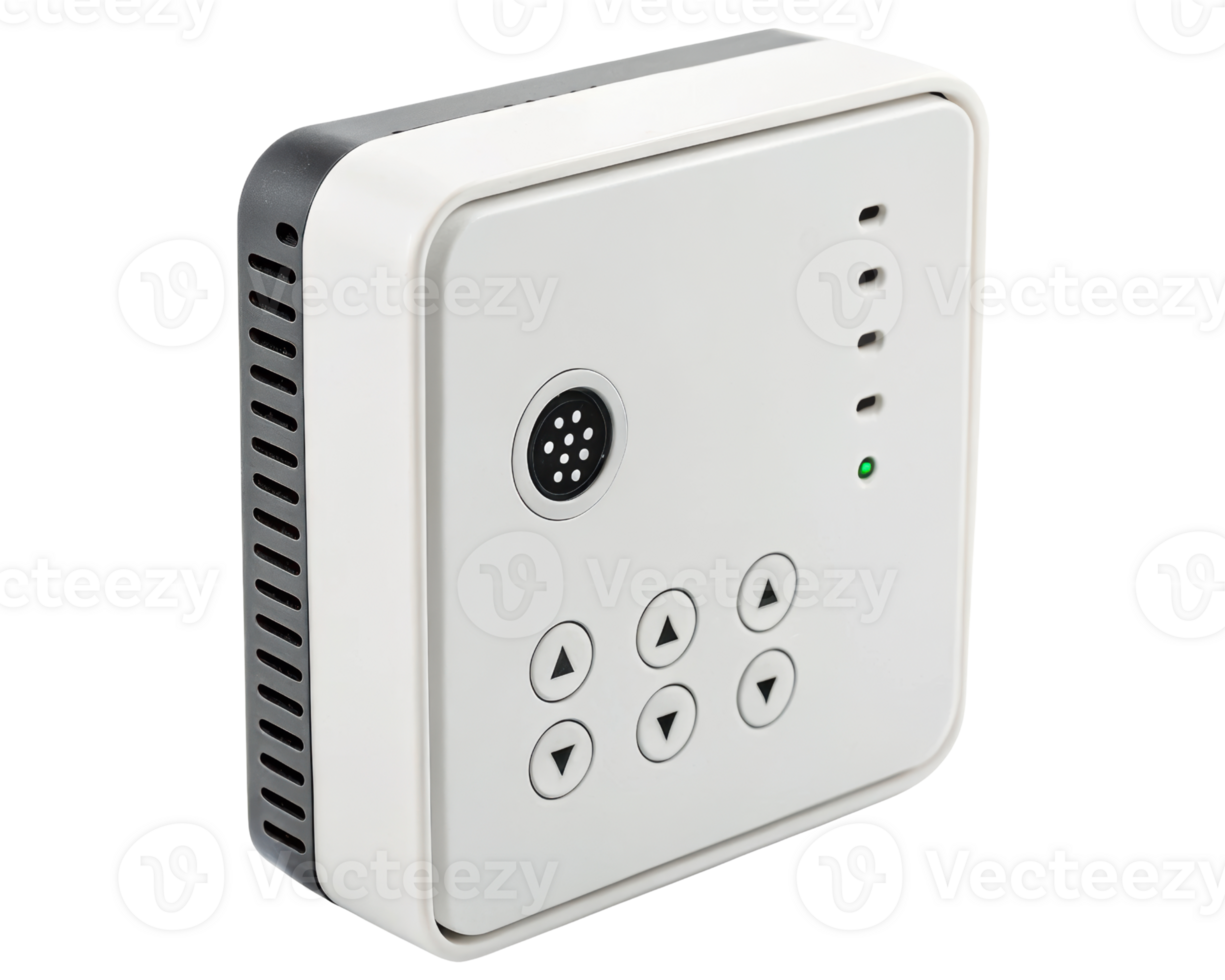 Compact control unit for managing electronic devices on a transparent background png
