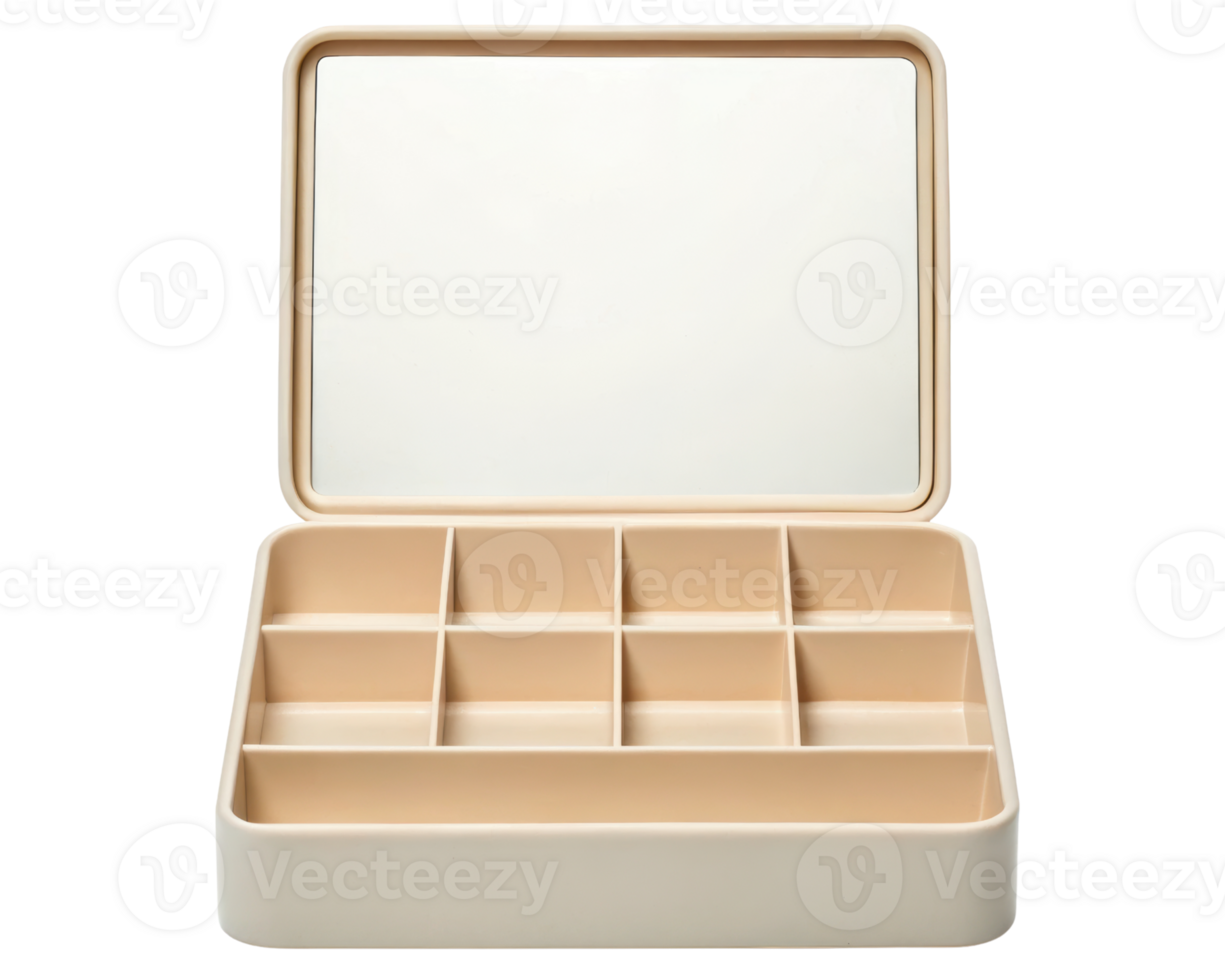 Elegant storage box with compartments for organizing items on a transparent background png