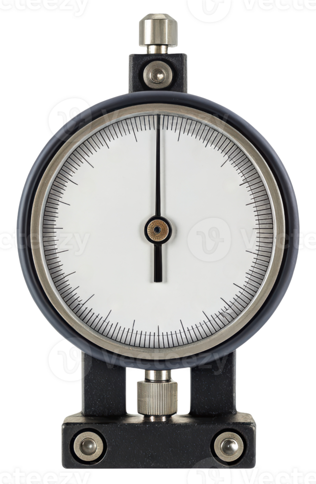 A precision dial gauge for accurate measurements on a transparent background png