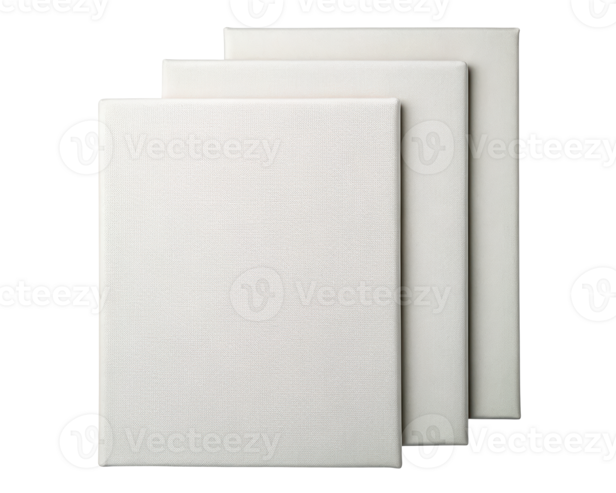 Set of blank canvas notebooks for notes and sketches on a transparent background png