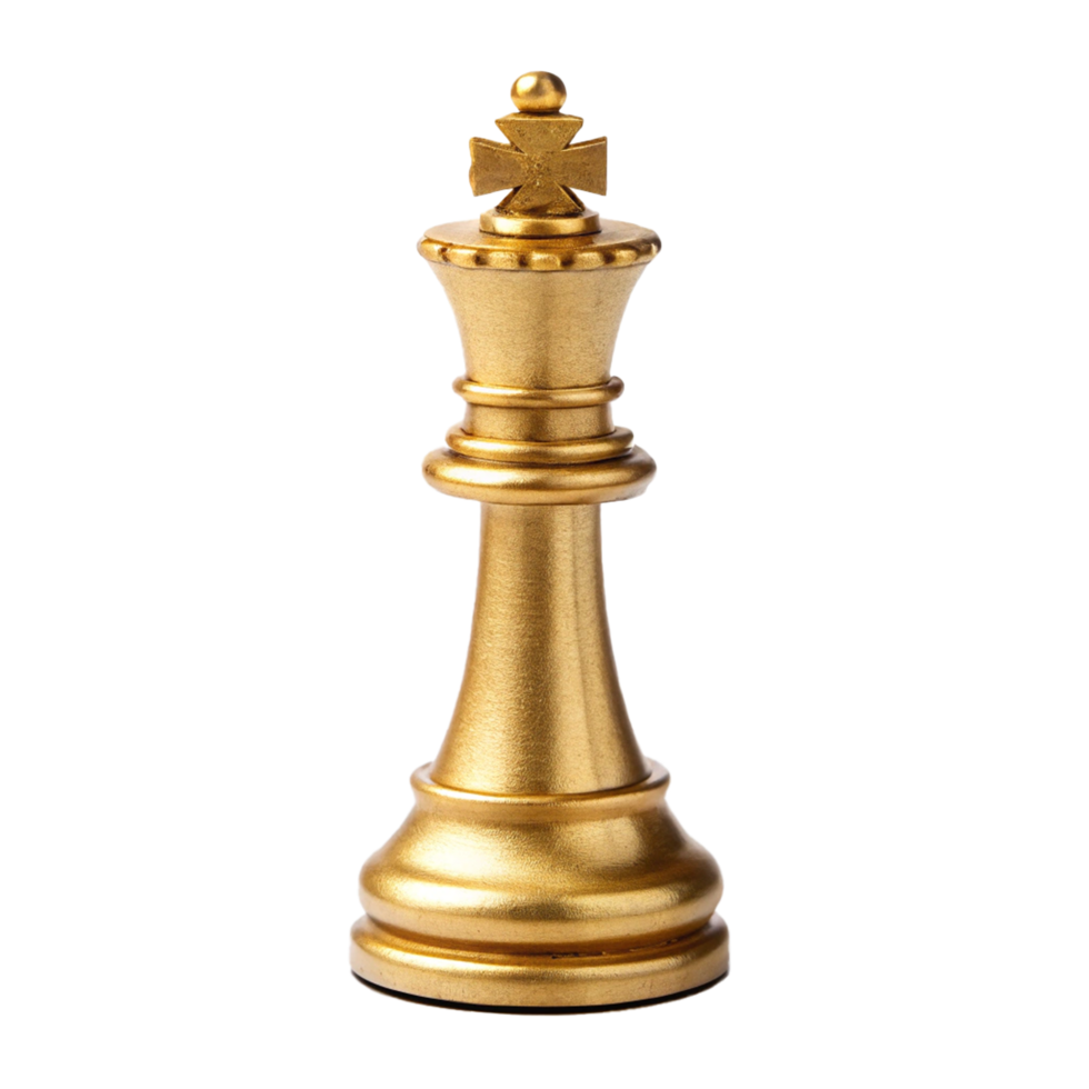 Isolated golden chess queen png