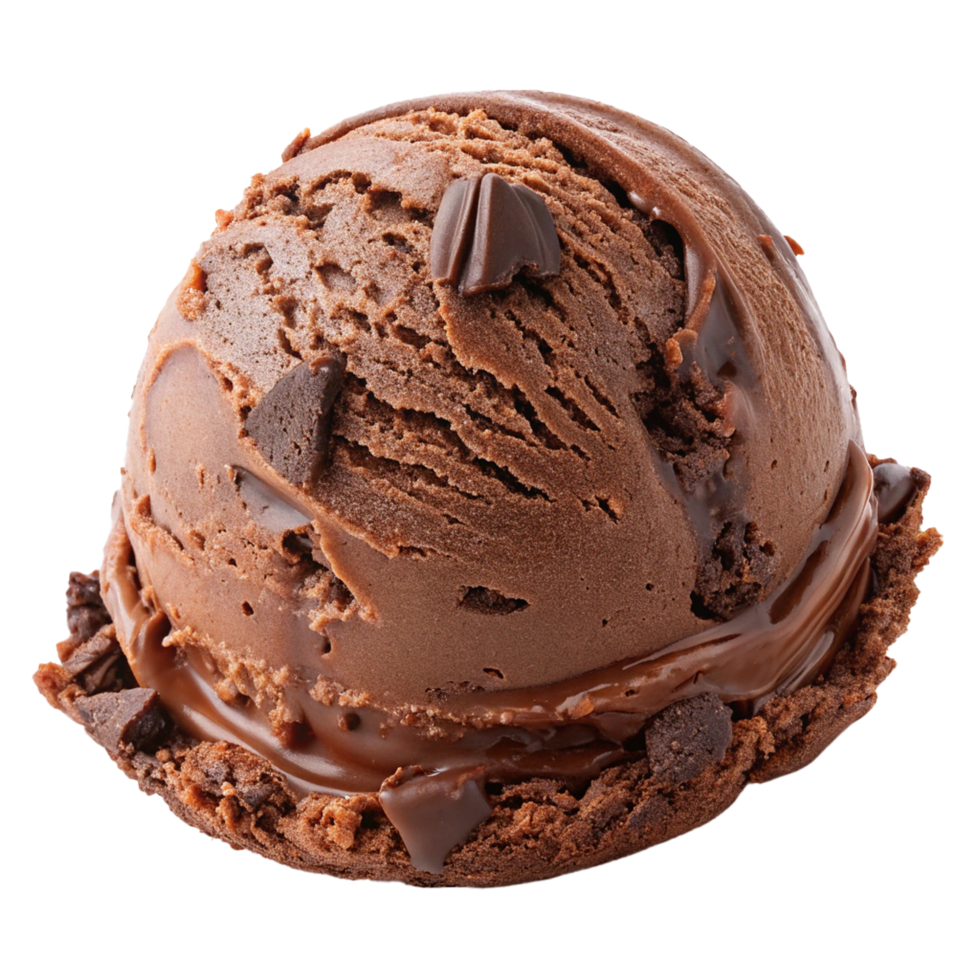Delicious chocolate ice cream scoop png