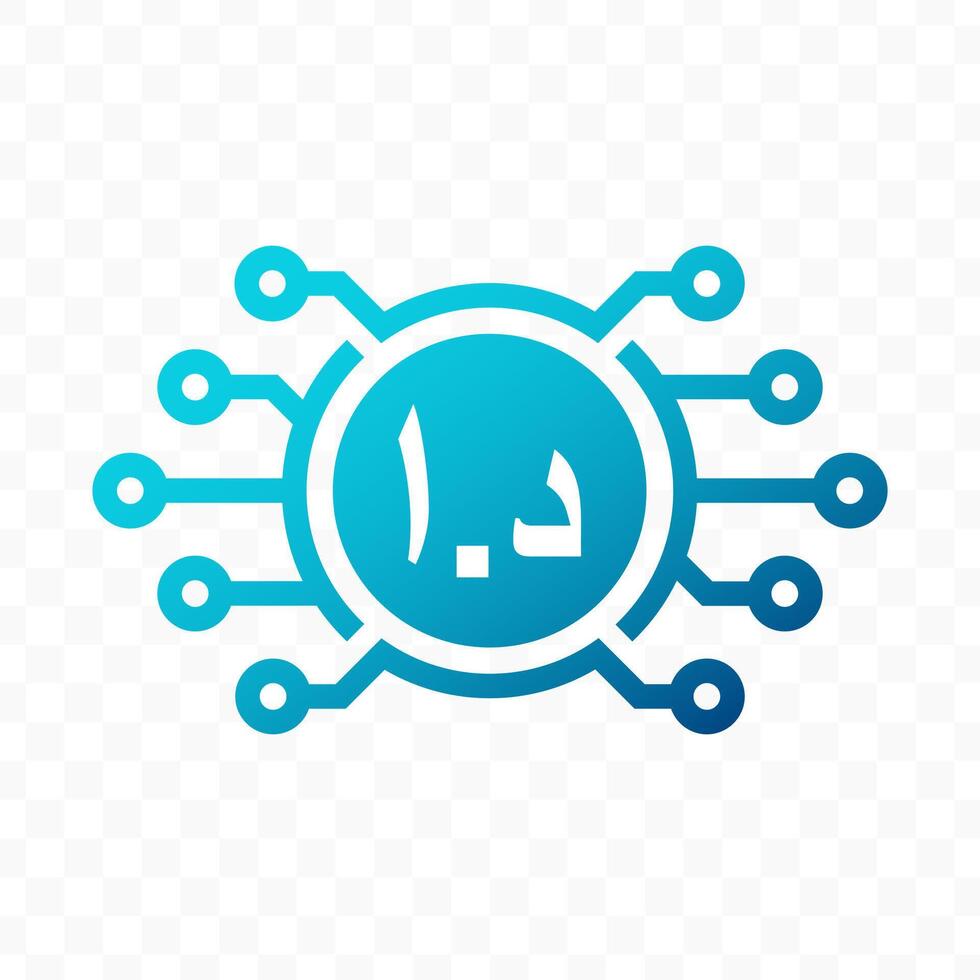 illustration of UAE Dirham digital currency icon in blue color vector