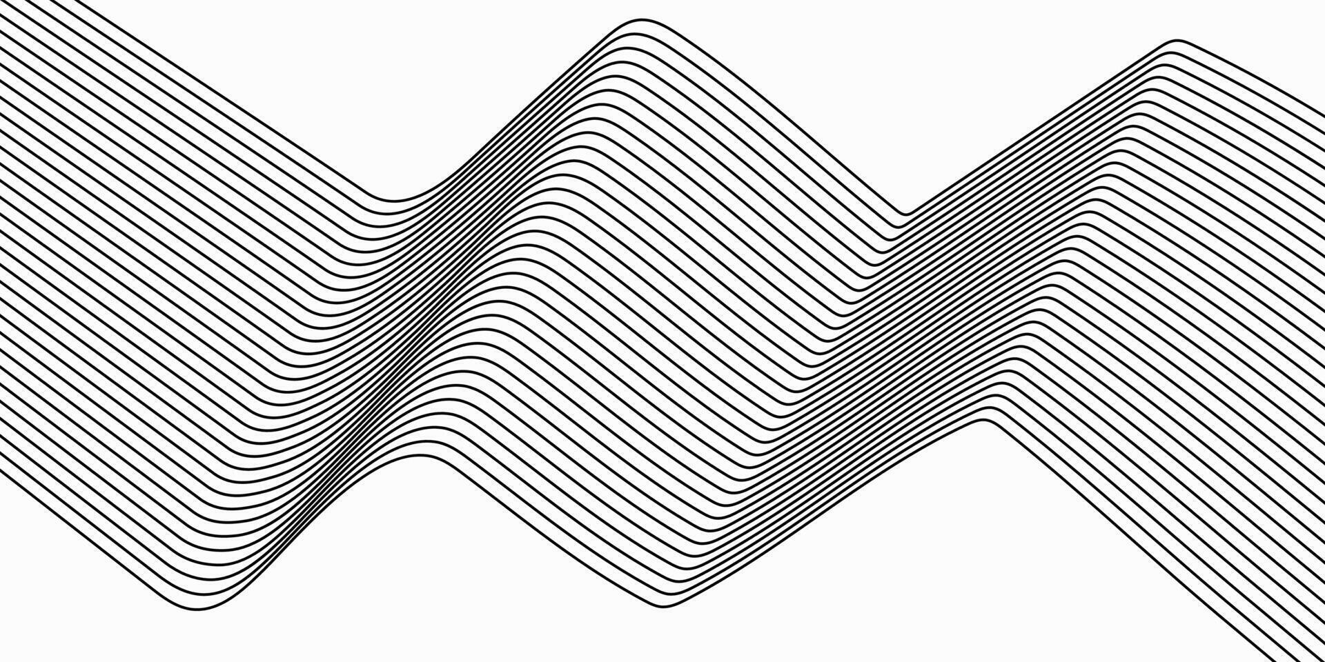 Abstract geometric line background. Simple black and white motion line art backdrop design. Dynamic background with lines vector