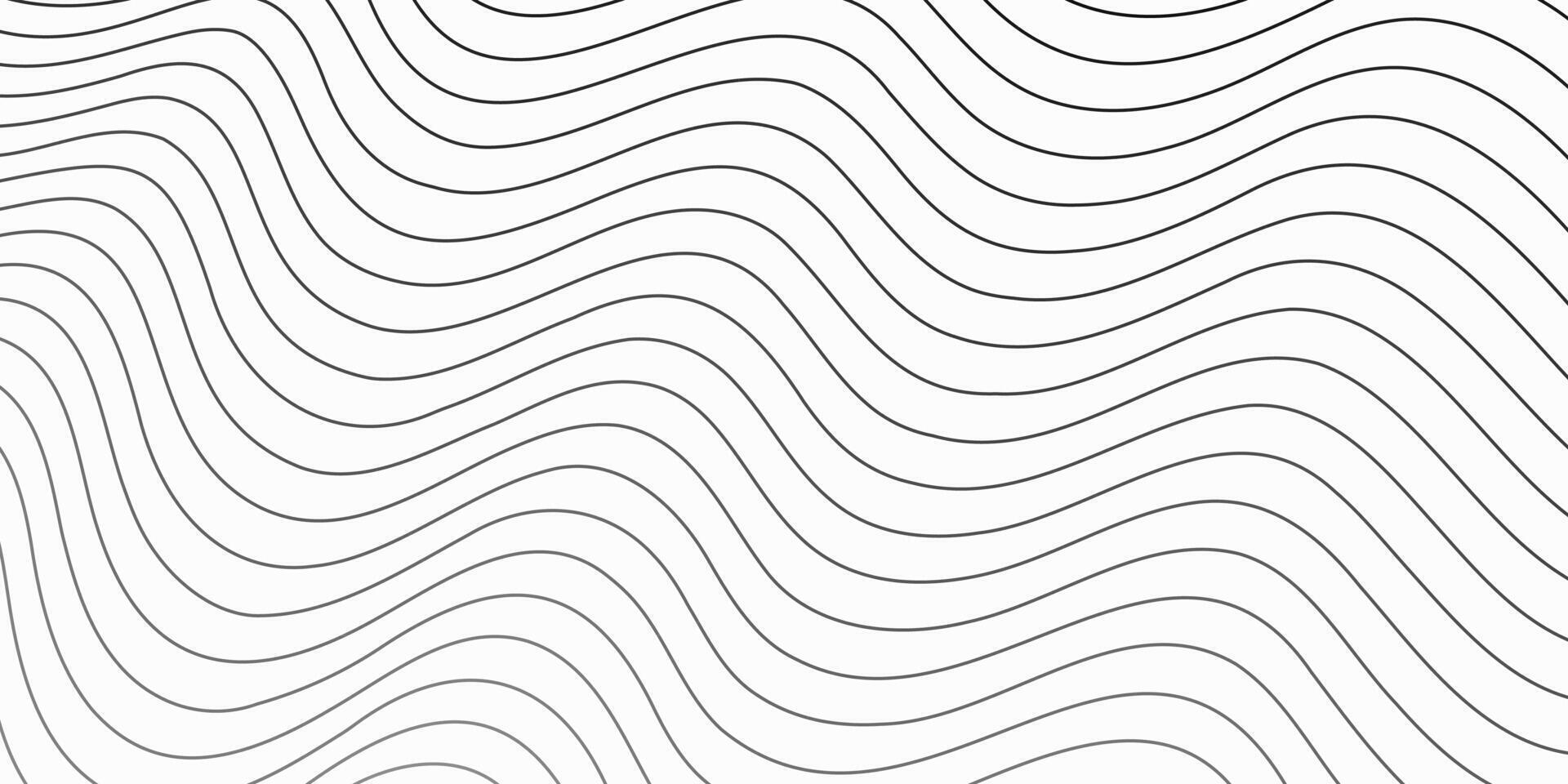Wavy lines background. Simple black and white motion line art backdrop design. Dynamic abstract background with lines vector