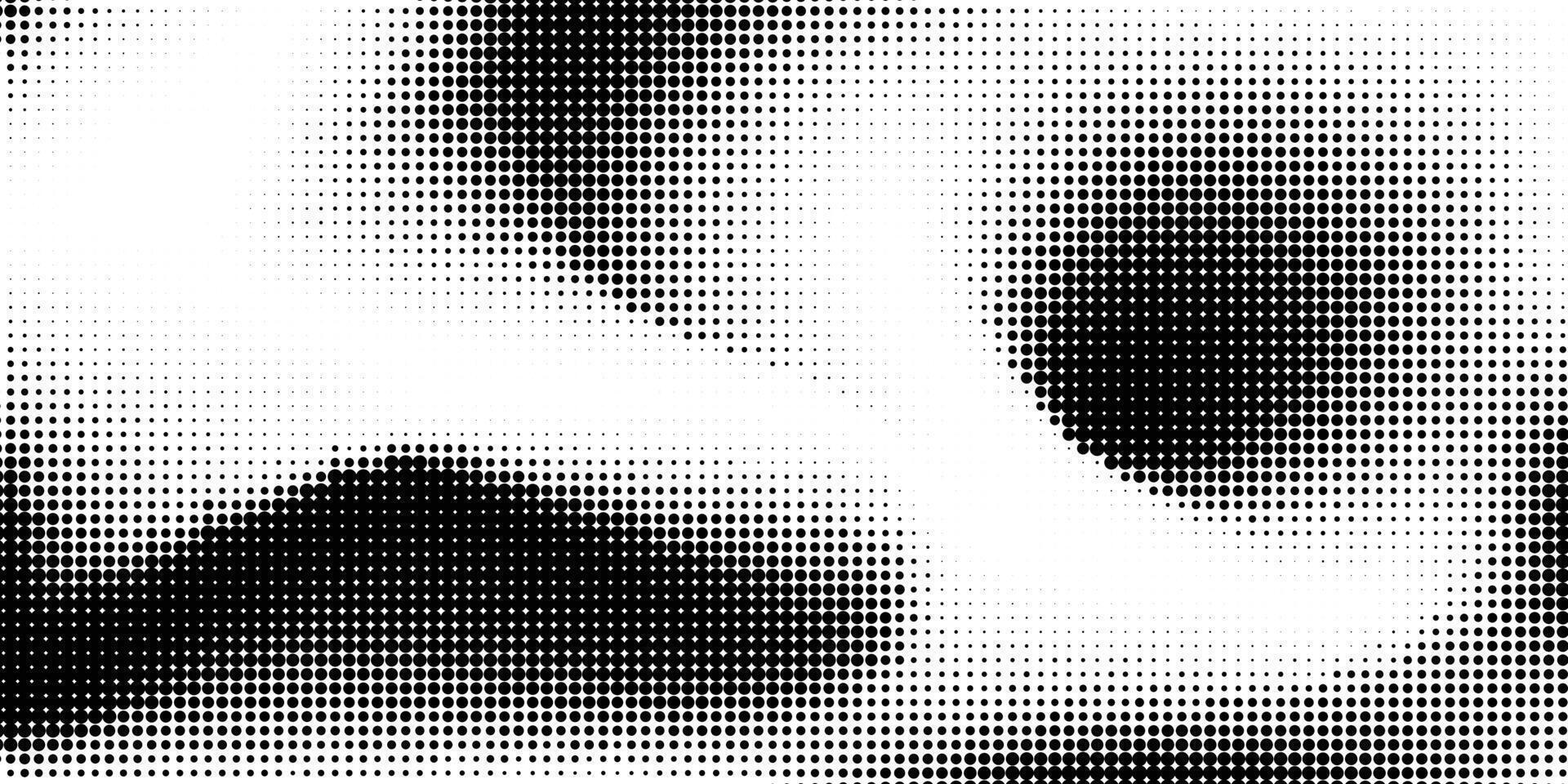 Halftone texture abstract background. Black and white fluid halftone pixelated backdrop. Grit dots texture. Halfton dots overlay for posters, cover, presentation vector