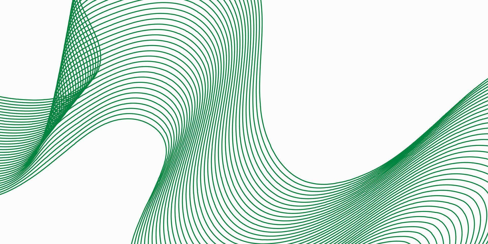 Green lins wave background. Simple black and white motion line art backdrop design. Dynamic abstract background with lines vector