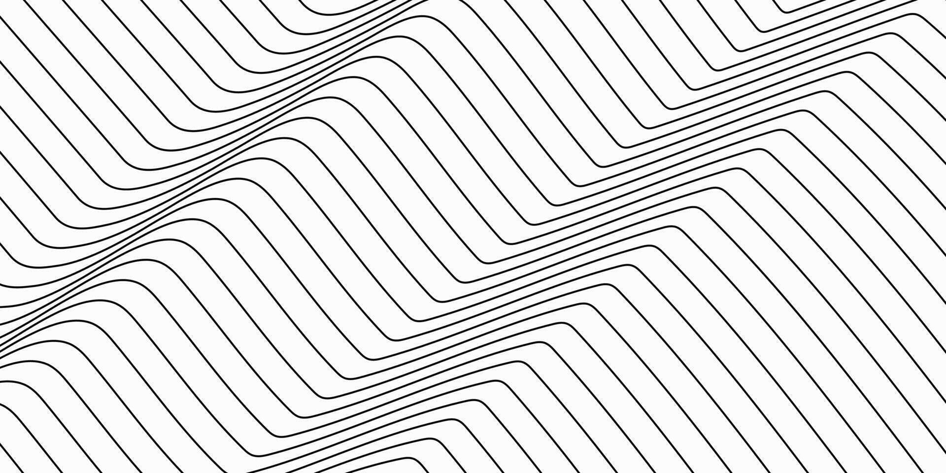 Simple geometric line background. Black and white motion line art backdrop design. Dynamic abstract background with lines vector