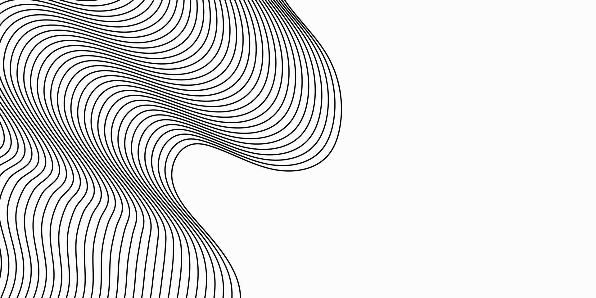 Modern wave line background. Simple motion line art backdrop design. Black and white dynamic abstract background with lines vector