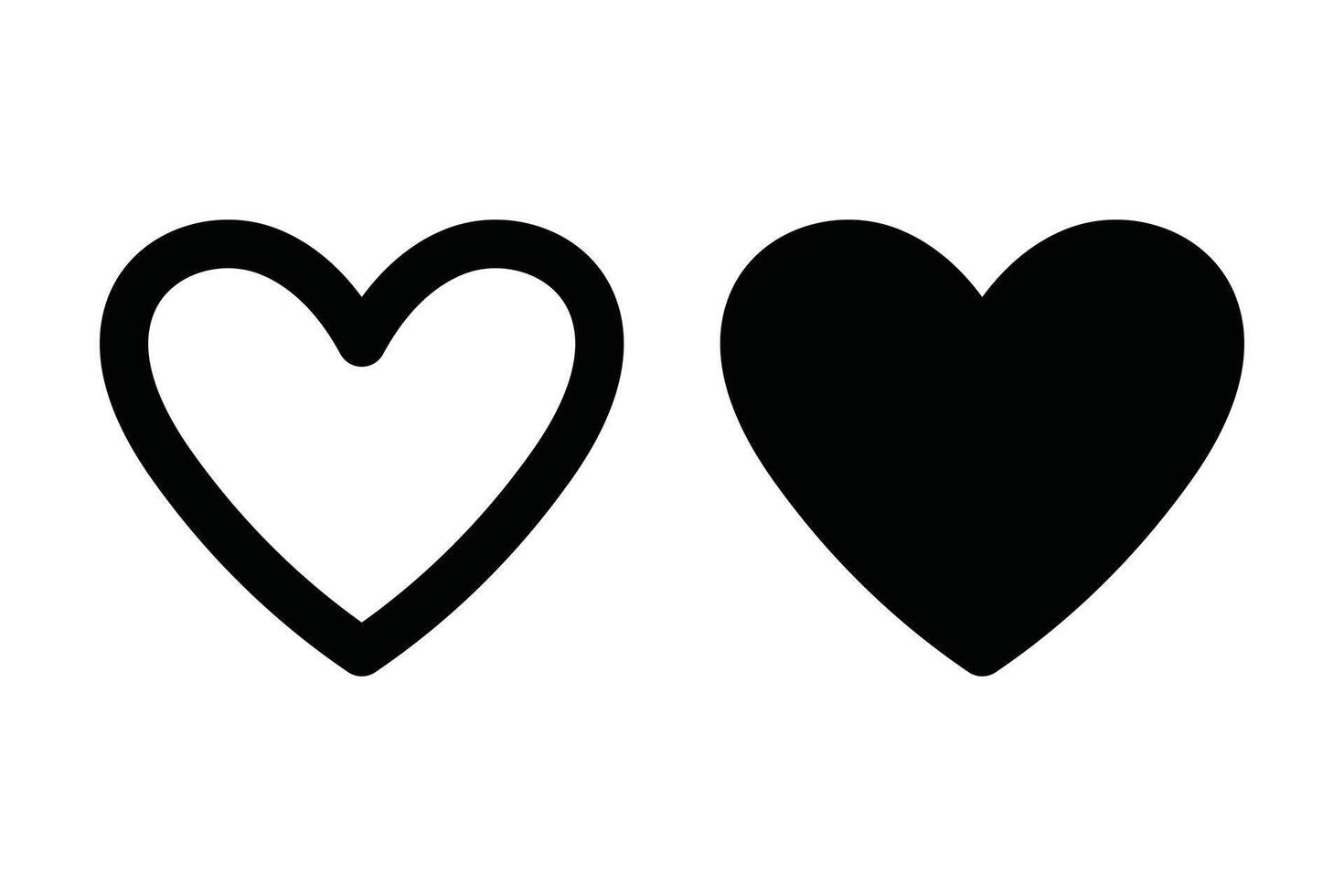 Two Black and White Hearts Illustration on White Background vector