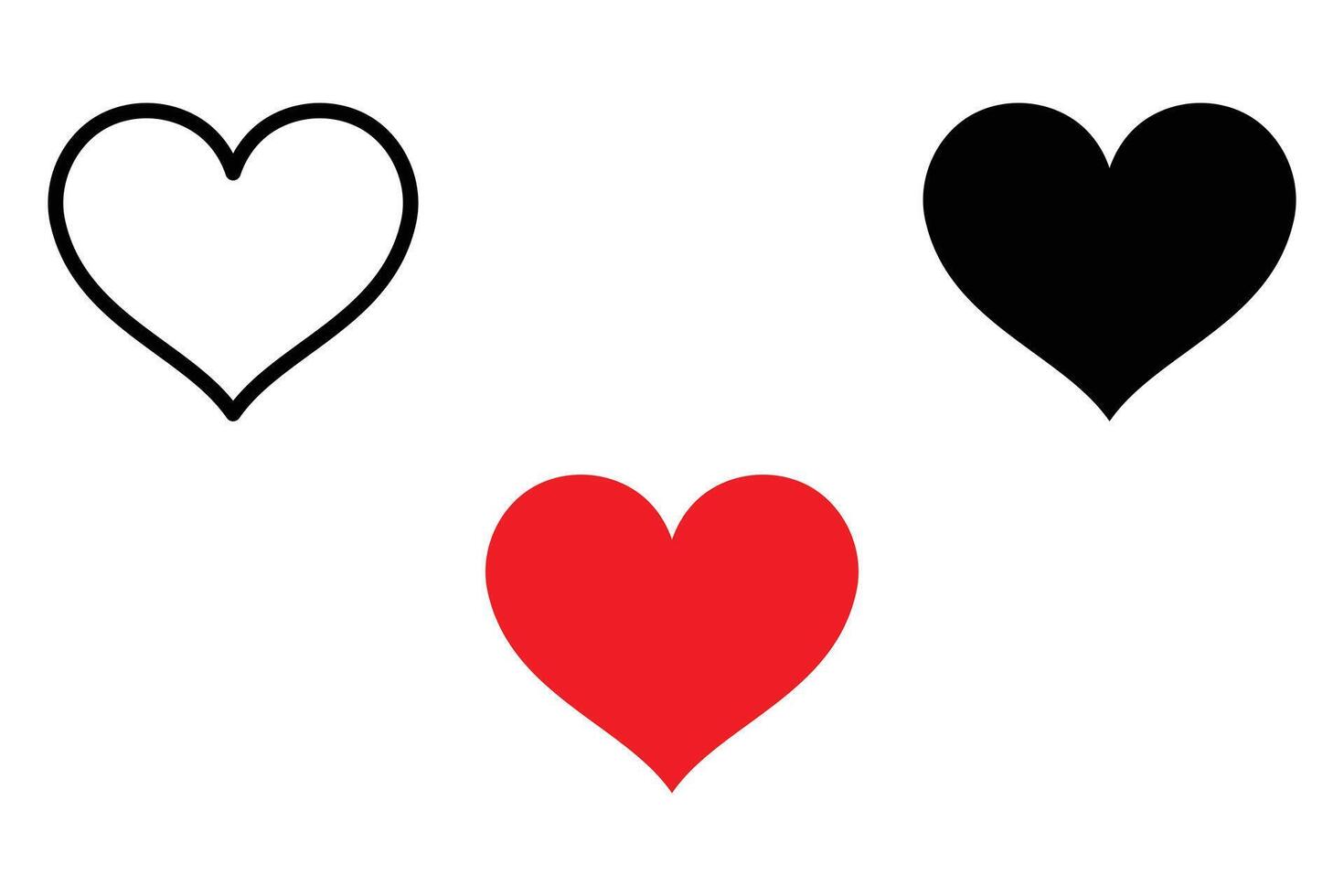 Heart Icon Set for Mobile Concept and Web Design Illustration vector
