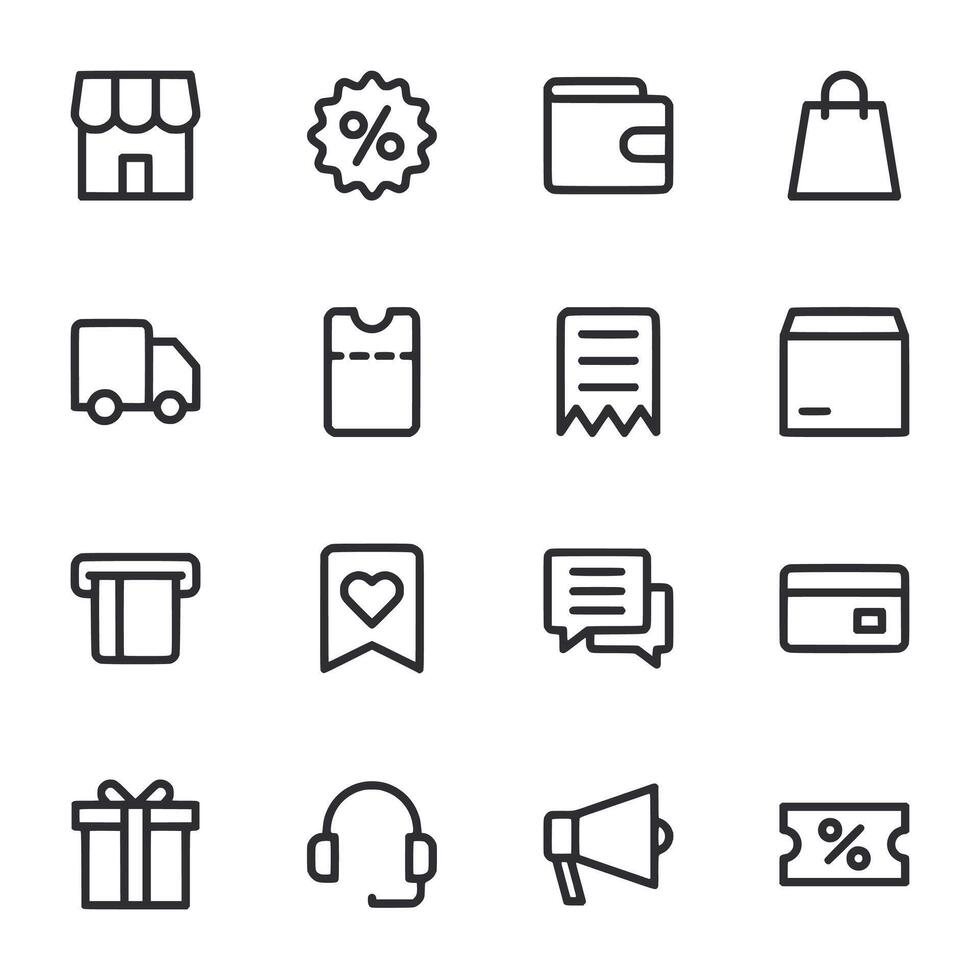 Shopping Elements Icon Pack vector