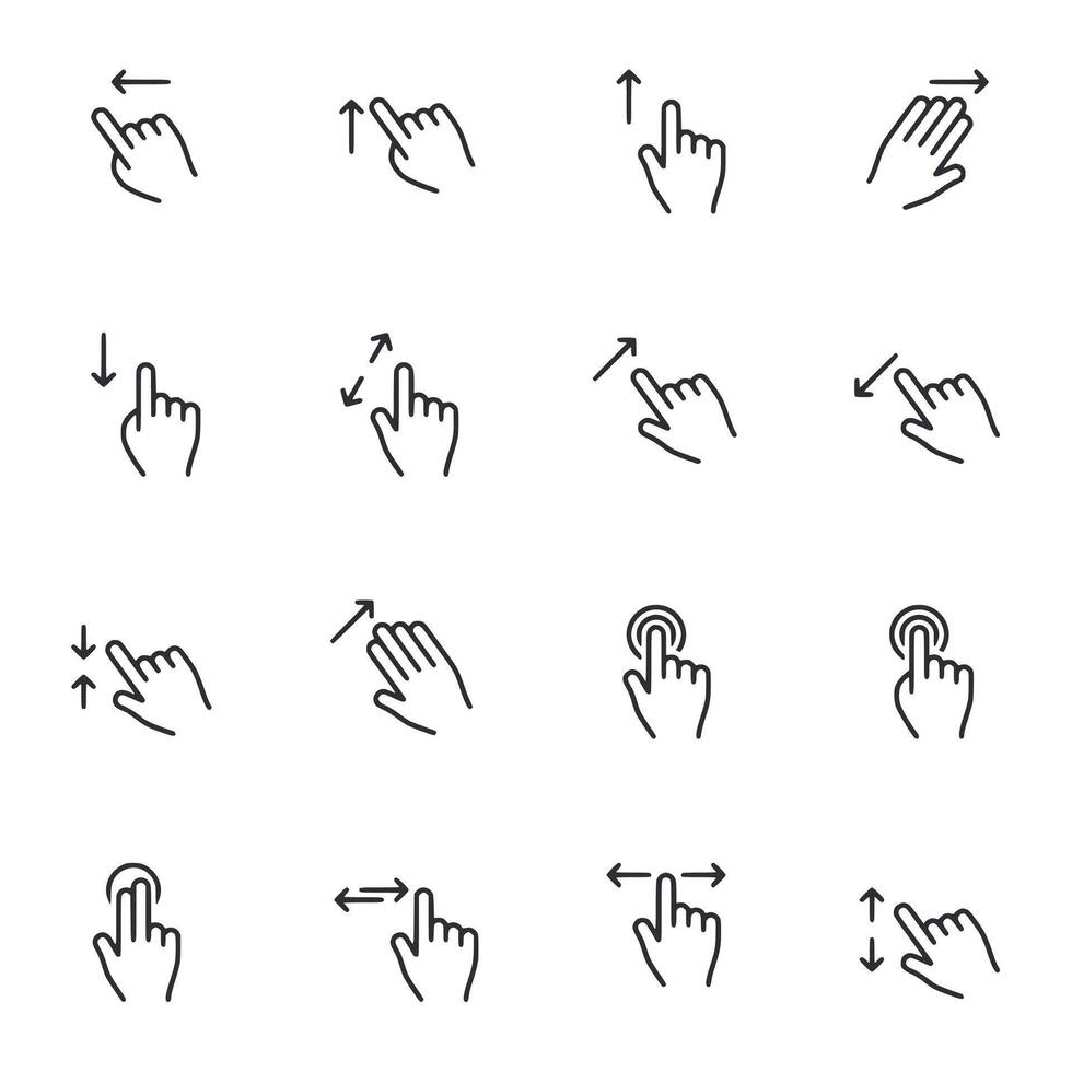 A set of icons for pointing and clicking vector