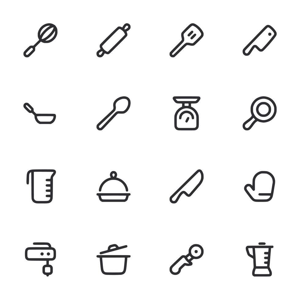 A set of kitchen utensils and tools vector