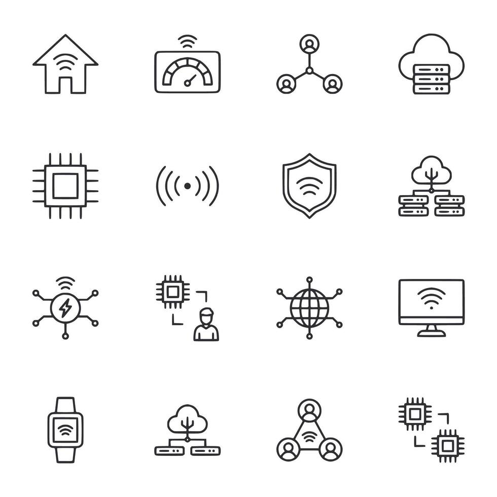 A set of icons for technology and electronics vector