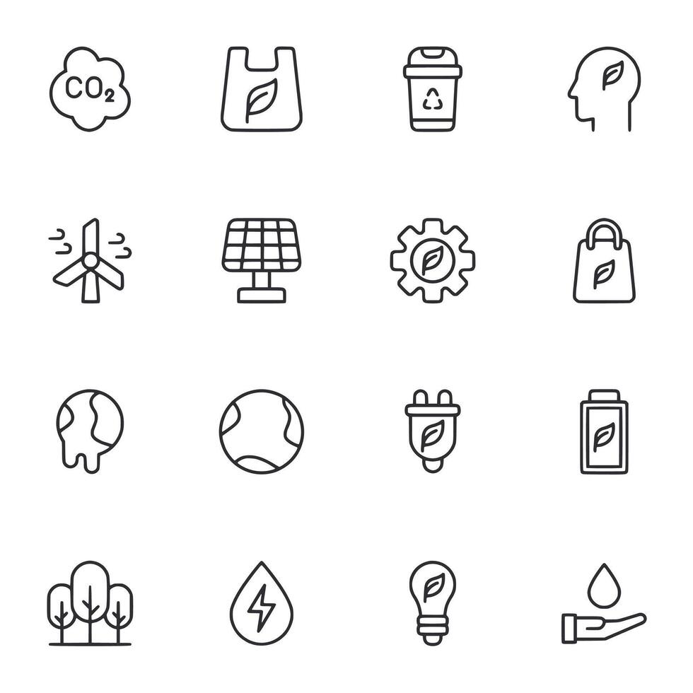 Environment and Sustainability Icons vector