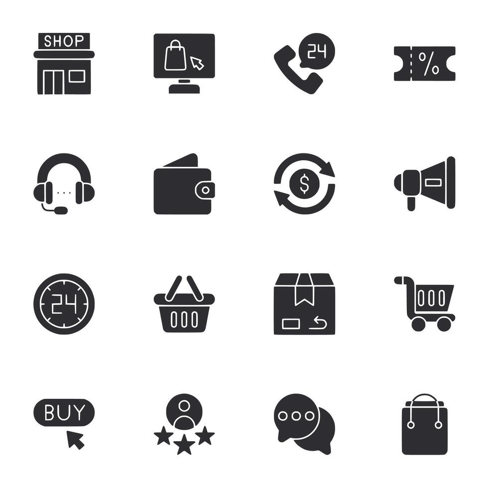 A set of icons for shopping and communication vector