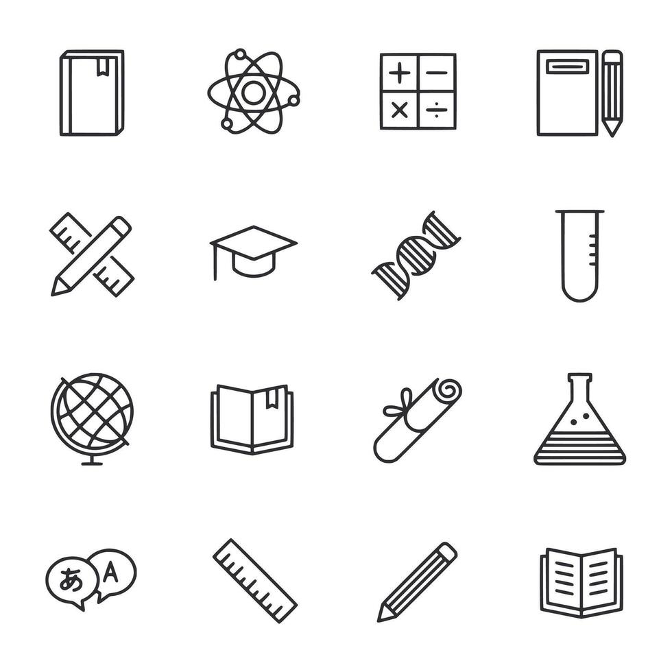 Set of Education and Stationery Icons vector