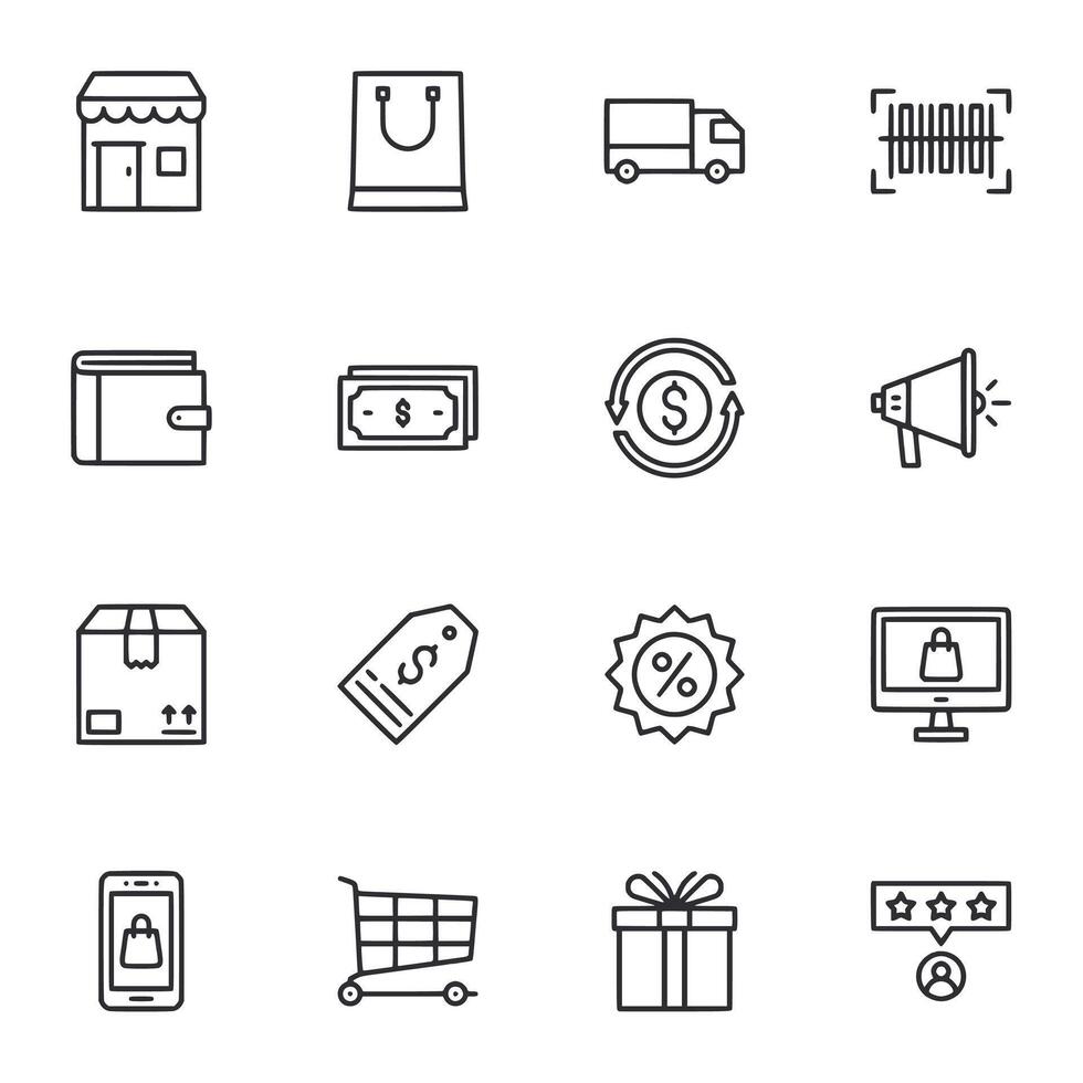Retail and E-commerce Icons vector