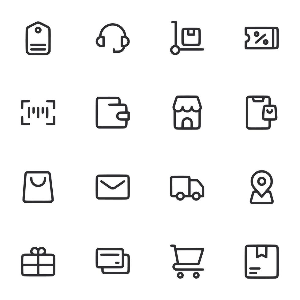 A set of icons for shopping and delivery services vector