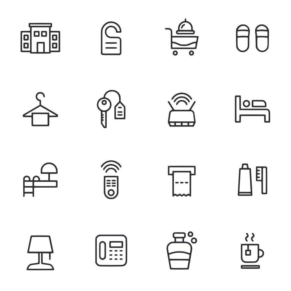 A set of icons for hotels and other services vector