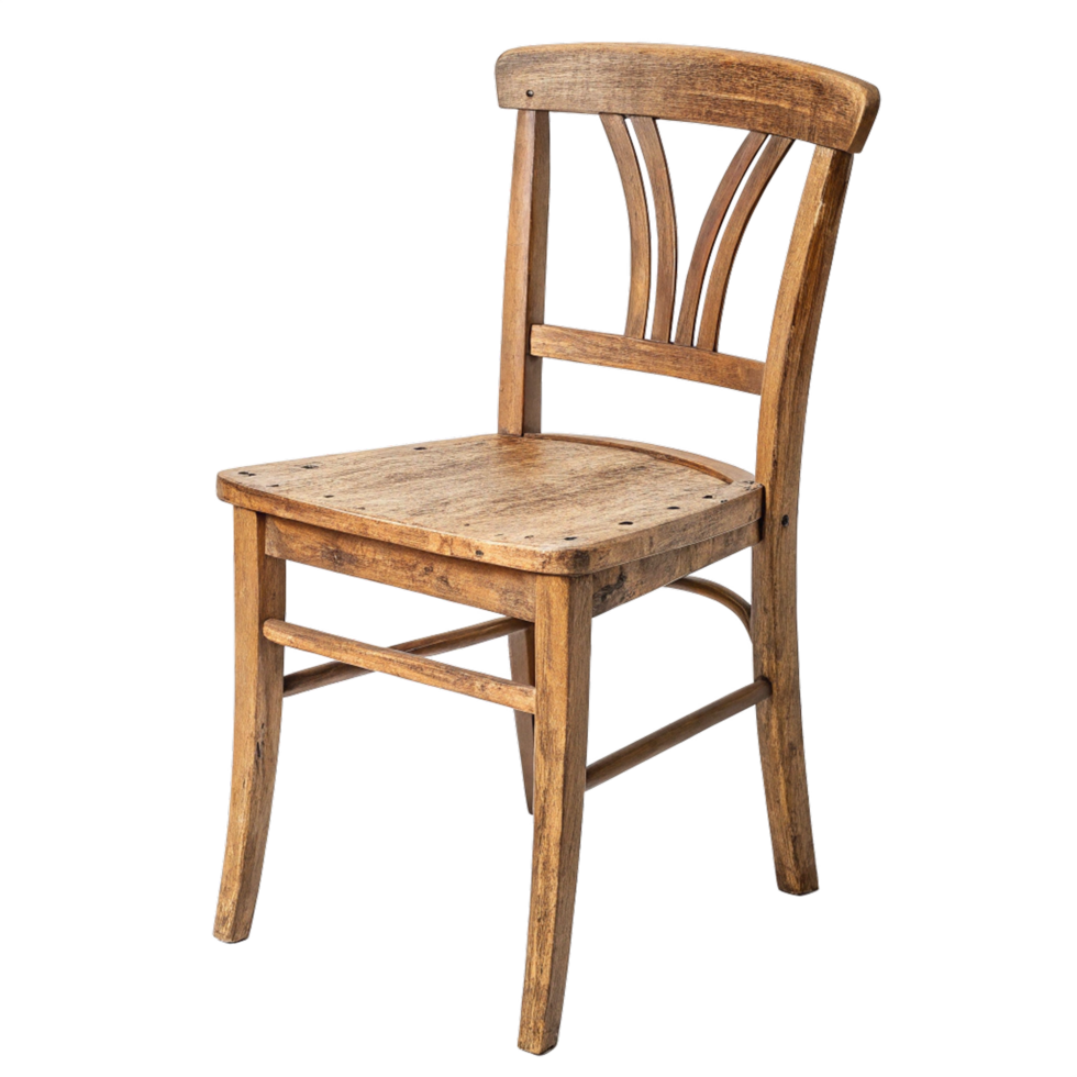 Rustic wooden chair isolated png