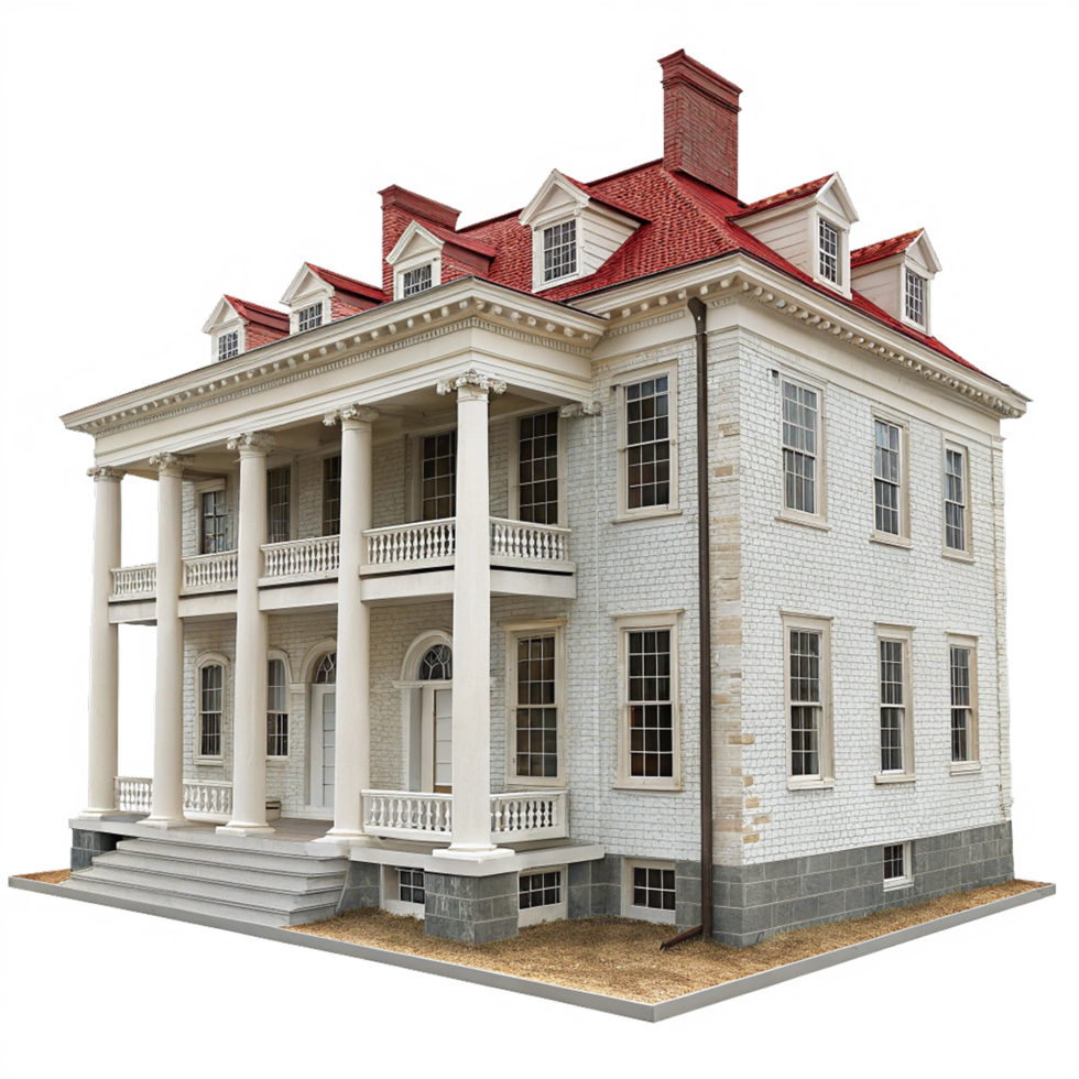 Georgian house isolated on transparent background png