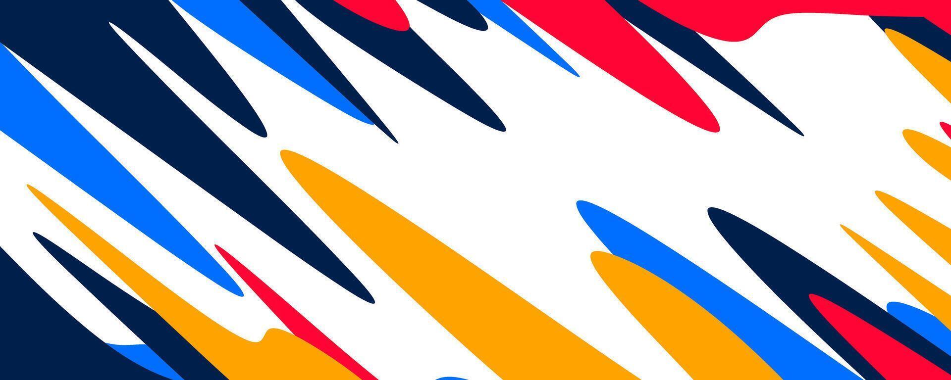 Colorful Abstract Geometric Background With Red, Blue, Yellow Shapes On White. Modern Dynamic Pattern For Poster, Banner, Cover, Or Branding Design. Illustration vector