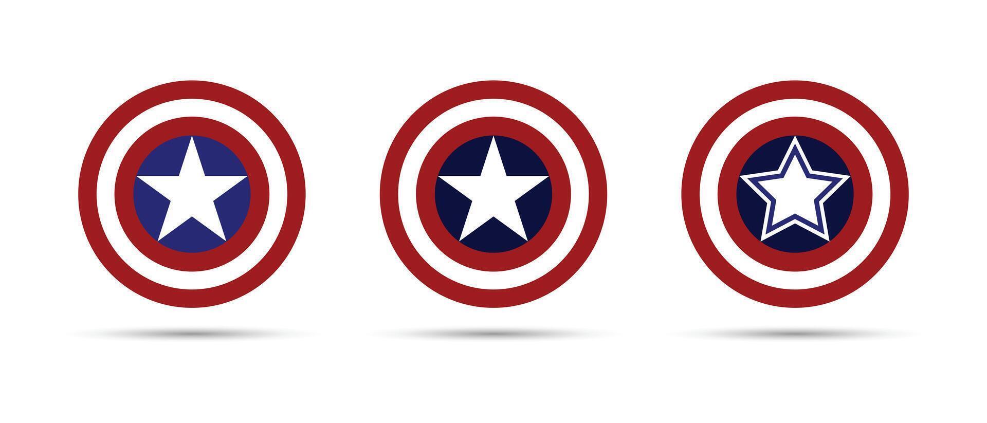 USA star icons. USA star button with on white background. vector