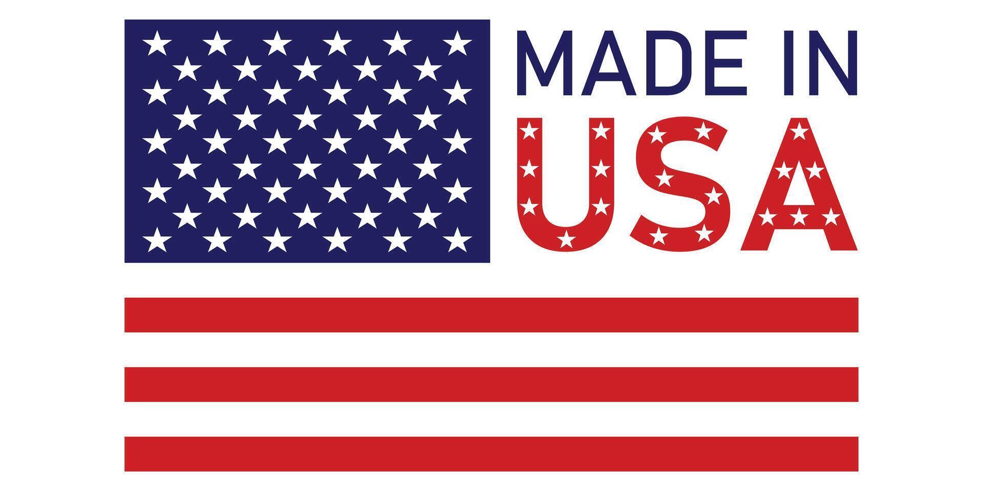 American Flag Design with Made in USA Text. vector