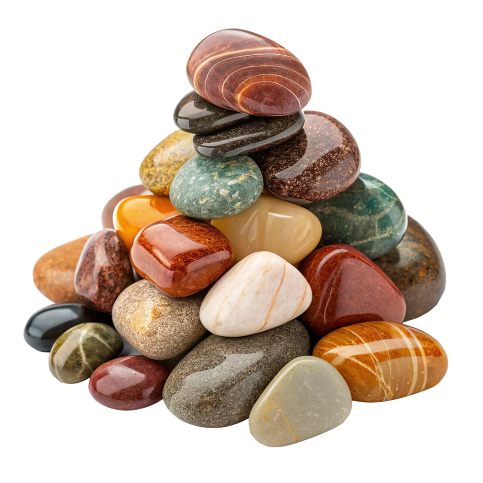 Pile of multicolored rocks isolated png