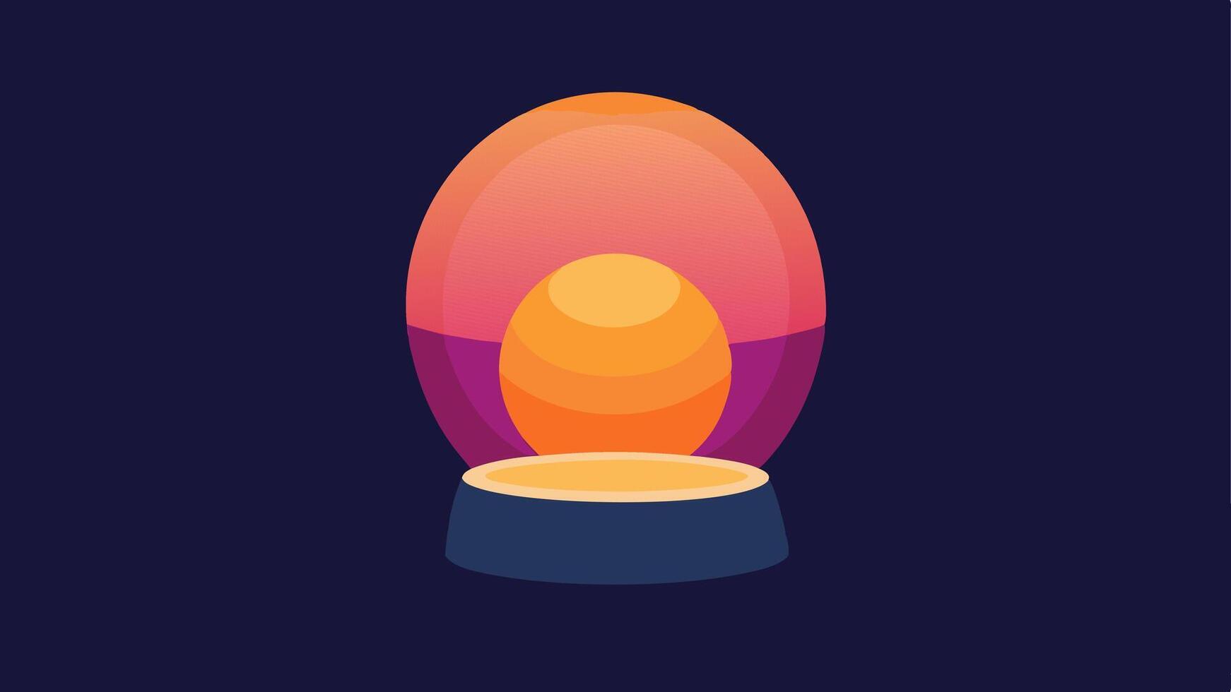 Mood Light Lamp A cozy lamp that changes colors based on desired mood settings. The illustration shows warm light emitting from a soft rounded base conveying tranquility and. vector