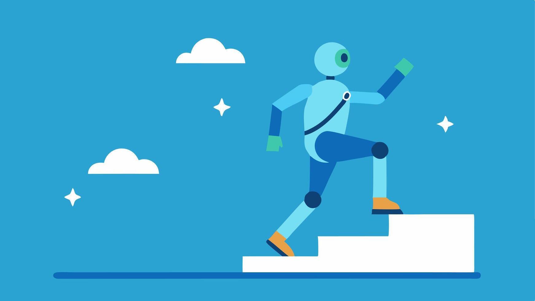 Motivational Support A the offering encouragement to a patient using an exoskeleton as they take their first steps with positive energy and a supportive atmosphere depicted.. vector