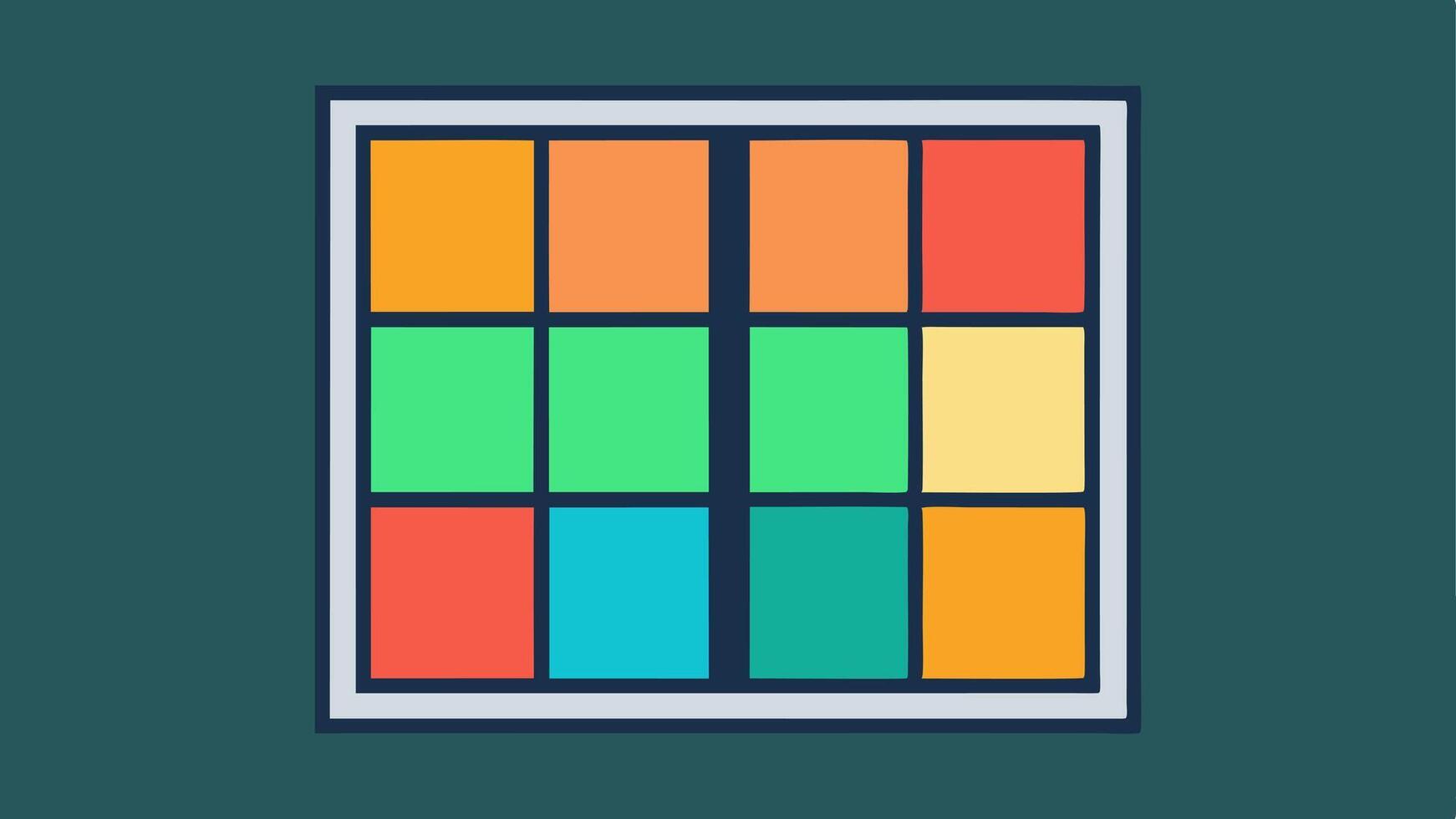 Multipane Window A modern multipane window with each pane displaying a different tint level demonstrating the versatility and customization options available.. vector