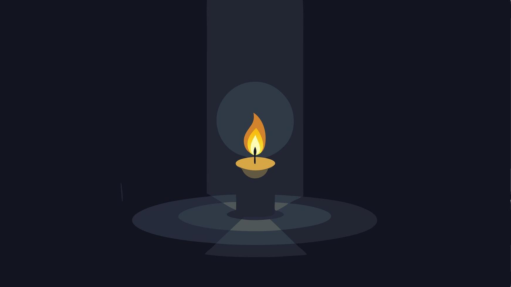 Candlelight in Darkness A candle illuminating a dark room filled with shadowy figures symbolizing hope and healing amidst trauma.. vector