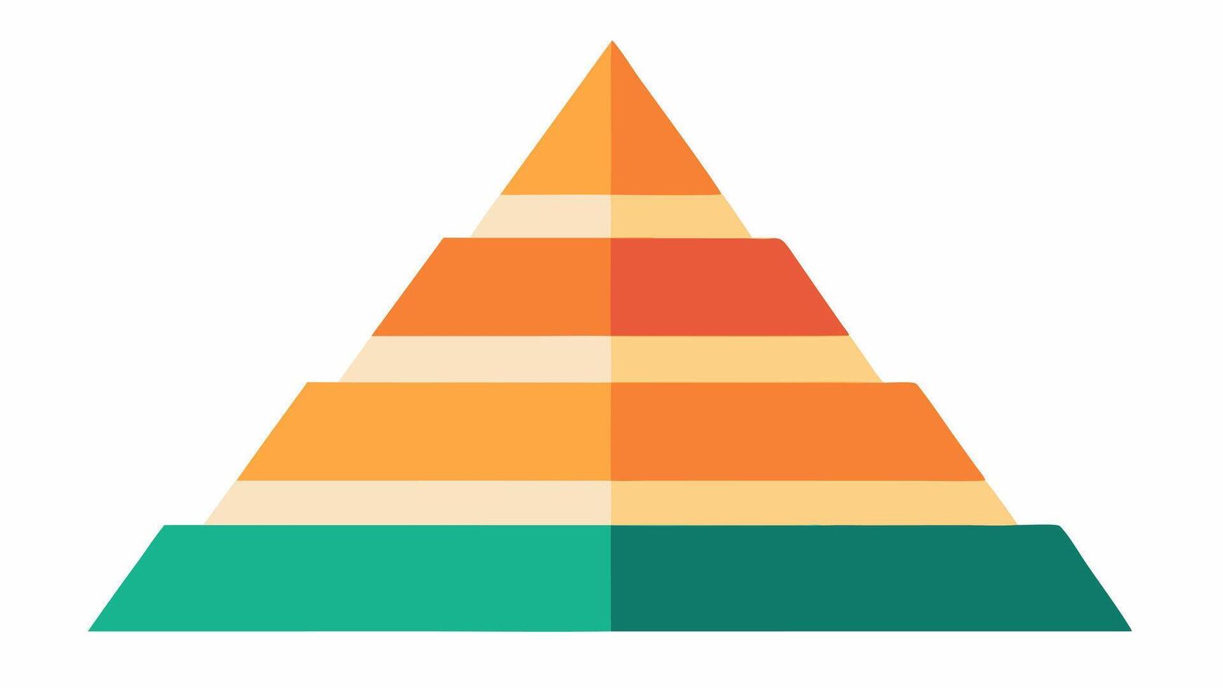 A simple pyramid with five tiers each labeled with illustrations corresponding to the different needs creating a clear hierarchy.. vector